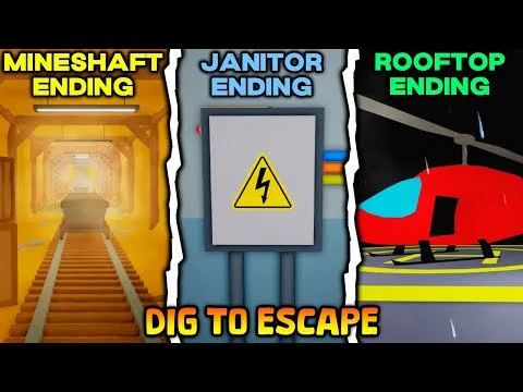Dig to Escape | All 3 Endings | Roblox